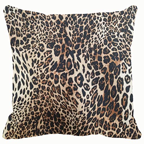 Chou_Joo_Home Funda de cojín decorativa con textura de leopardo con estampado de animales y vida silvestre de 45,7 x 45,7 cm