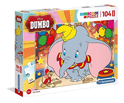Clementoni- Puzzle 104 Piezas Maxi Dumbo, Multicolor (23728.9)