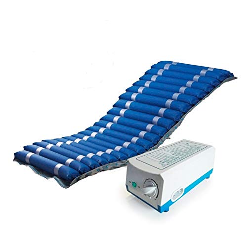 Colchón antiescaras de aire , Para escaras de grado I y II , Con compresor , Nylon y PVC , 200 x 86 x 9.5 , 20 celdas , Azul