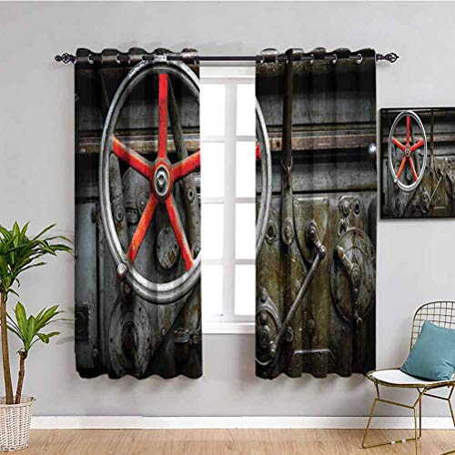 Colección de decoración industrial linda cortina pasada tecnología anticuada control automatización naufragado talleres clásicos uso repetible rojo gris ancho 52 x largo 84 pulgadas Colección de decoración industrial linda cortina pasada tecnología anticuada control automatización naufragado talleres clásicos uso repetible rojo gris ancho 52 x largo 84 pulgadas