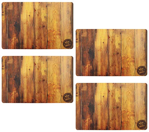 com-four® 4x Noble mantel individual en madera"King of the Grill" - Mantelito premium - Posavasos lavables, mantel individual com-four® 4x Noble mantel individual en madera"King of the Grill" - Mantelito premium - Posavasos lavables, mantel individual