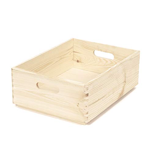 Compactor caja de madera de pino Natural e instrucciones para hacer personalizables, Beige