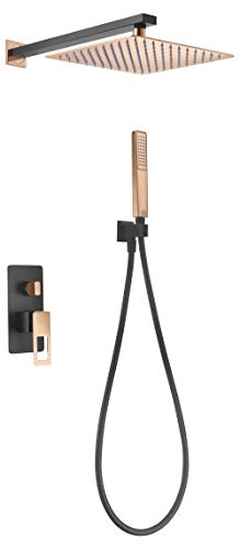 Conjunto empotrado de ducha Imex Suecia Negro Oro Rosa BDC032-6-NOR Conjunto empotrado de ducha Imex Suecia Negro Oro Rosa BDC032-6-NOR