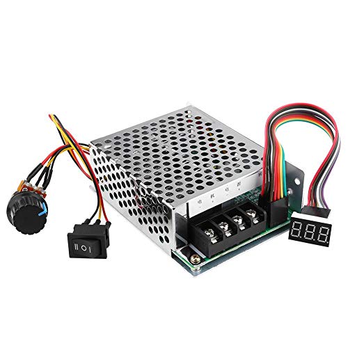 Controlador de velocidad, CW CCW 60A DC10V-55V Motor PWM Interruptor reversible del controlador de velocidad con pantalla de dígitos para el motor DC cepillado Controlador de velocidad, CW CCW 60A DC10V-55V Motor PWM Interruptor reversible del controlador de velocidad con pantalla de dígitos para el motor DC cepillado