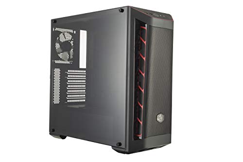 Cooler Master MasterBox MB511 - ATX PC Caja Ordenador con Panel Frontal Mallado, Entradas de Aire, Panel Lateral Transparente, Configuraciones Flujo de Aire Flexible – Ingestas en Rojo