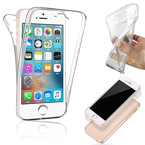 COPHONE® Funda iPhone 5c, Transparente Silicona 360°Full Body Fundas para iPhone 5c Carcasa Silicona Funda Case.