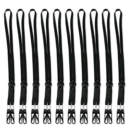 Cordón de Longitud Ajustable, 10 Piezas Cordón Correa Extensora Protector Orejas, Cordones Correa de Cuello de Cubierta de Cara Portátil Ajustable, Fácil de Poner(Negro)