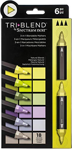 Crafter's Companion SN-TBLE-NABL6 Spectrum Noir Triblend Alcohol Lápices Marcadores 3 Mezclas Pack de 6, Natural Blends, Un tamaño