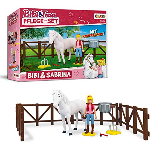 CRAZE Bibi & Tina Care Juego de Caballos Figuras de Caballos Bibi y Horse Sabrina Incl. Accesorios