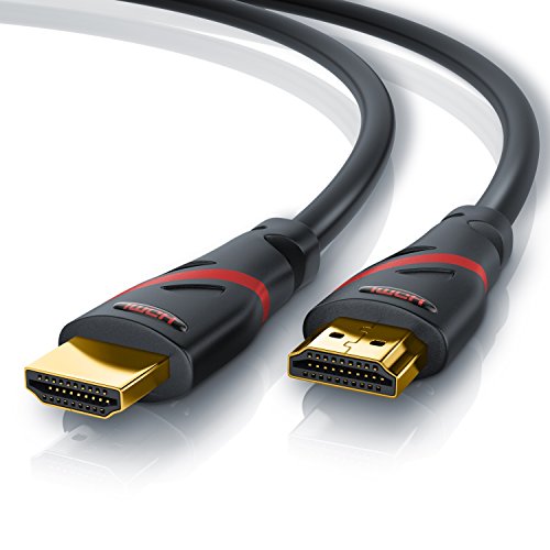 CSL - Cable HDMI 2.0b (1 m, Ultra HD, 4K, alta velocidad, con Ethernet, 3 apantallamiento, 4K, Ultra HD, 2160p, 60 Hz, 18 Gbits, Full HD, 1080p, 3D ARC CEC), color negro