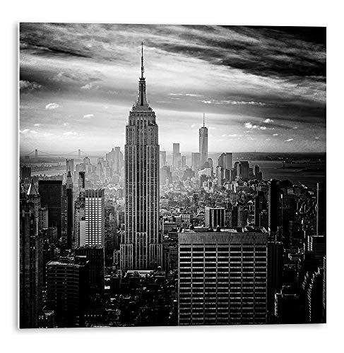 Cuadro con adhesivo de Nueva York en blanco y negro | Tamaño: 30x30 cm | Sticky rígido para apoyar o colgar sin hacer agujeros | Cuadros para decoración Cuadro con adhesivo de Nueva York en blanco y negro | Tamaño: 30x30 cm | Sticky rígido para apoyar o colgar sin hacer agujeros | Cuadros para decoración