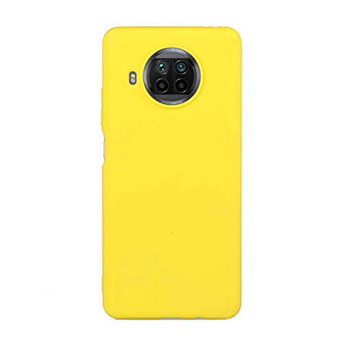 CUZZCASE Funda para Xiaomi Mi 10T Lite+{Protector de Pantalla de Vidrio Templado} Carcasa Silicona Suave Gel Rasguño y Resistente Teléfono Móvil Cover-Amarillo