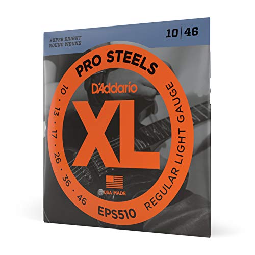 D'Addario EPS510 - Juego de cuerdas para guitarra eléctrica de acero, 010' - 046', transparente