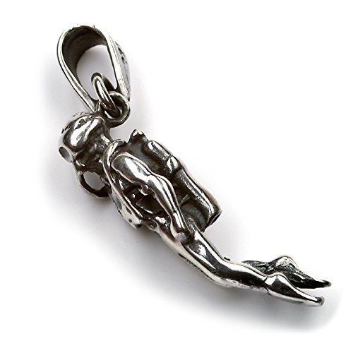 De buceo de joyas 925 cadena de plata, Longitud del colgante con ojal: 27 mm