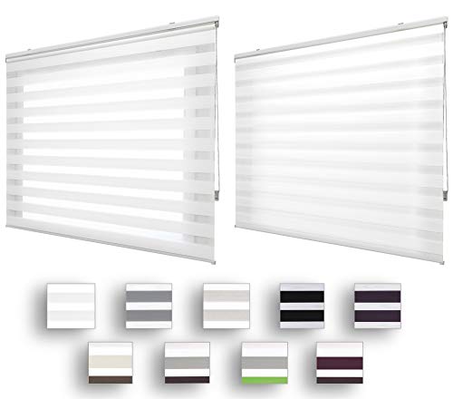 Decorestor Estores enrollables Noche y Dia A Medida. Anchos Desde 40 a 180 cm Control Total de la luz, Blanco Persianas enrollables para Ventanas y Puertas Medida básica 150x250 Decorestor Estores enrollables Noche y Dia A Medida. Anchos Desde 40 a 180 cm Control Total de la luz, Blanco Persianas enrollables para Ventanas y Puertas Medida básica 150x250