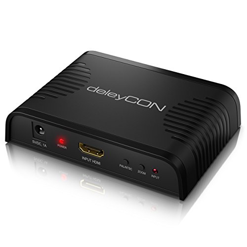 deleyCON Convertidor HDMI a SCART 1080p Full HD Convertidor HDMI SCART Entrada HDMI Salida SCART Video Compuesto PAL/NTSC 16:9 4:3
