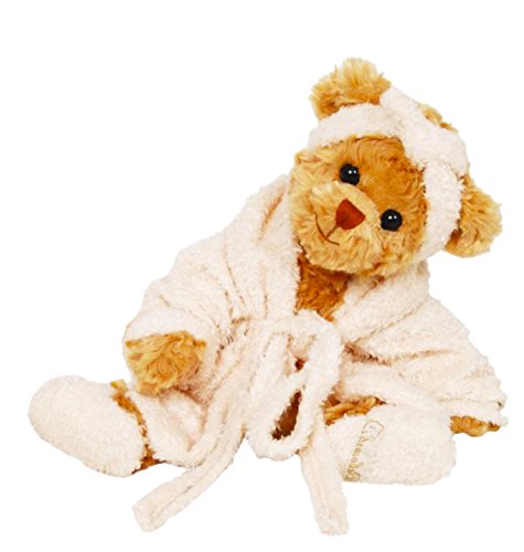 Designer Brown Teddy Plush Mr. and Mrs. Bukowski Bear in Dressing Gown Girl or Boy Premium Soft Toy 30 cm