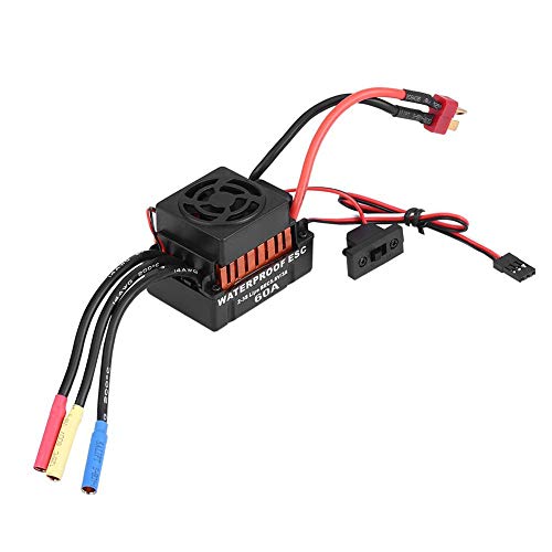 Dilwe RC Motor sin Escobillas, Impermeable 45A 60A Brushless ESC El¨¦ctrico Controlador de Velocidad Accesorio de Pieza RC(60A)