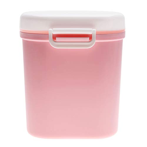 Dispensador de leche en polvo para bebés, Contenedor ligero para Fórmula infantil Caramelos Clasificador de frutas, Caja de almacenamiento de leche en polvo para viajes al aire libre(Rosa grande)