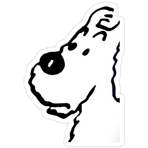 DKISEE 3 pegatinas de perro de Tintín (Snowy) – diseño de la simplicidad, Tintins Dog Snowy Simplicity Design Sticker para La. 4"