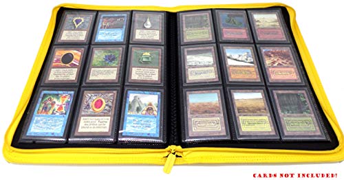 docsmagic.de Pro-Player 9-Pocket Zip-Album Yellow - 360 Card Binder - MTG - PKM - YGO - Cremallera Amarillo