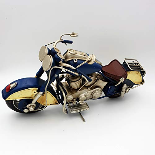 DynaSun Art - Modelo de moto de época vintage de metal, objeto de colección, estilo retro, en escala 1:8, 27 cm