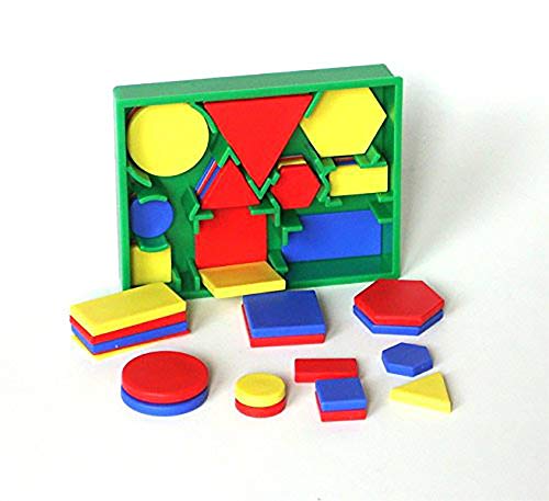 edx education 53865 Conjunto de figuras en 2D de bolsillo, color rojo, verde, azul y amarillo