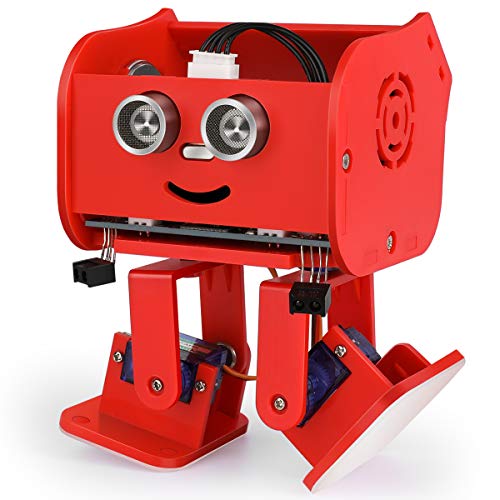 ELEGOO Penguin BOT Robot Biped Compatible con Arduino IDE Proyecto con Tutorial de Ensamblaje, Kit Stem para Aficionados, Juguetes Stem para Niños y Adultos Versión 2.0 Rojo