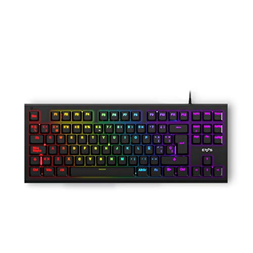 Energy Sistem Gaming Keyboard ESG K6 Mechanik (Teclado USB, Luces LED Efecto Rainbow, Teclado mecánico TKL)