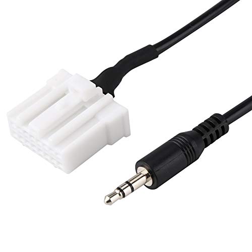 Entrada auxiliar de coche Cable adaptador de interfaz de conector hembra Adaptador de cable auxiliar de audio de coche Adaptador de cable auxiliar de 3,5 mm Interfaz de CD para Mazda 2 3 5 6 2006-2013