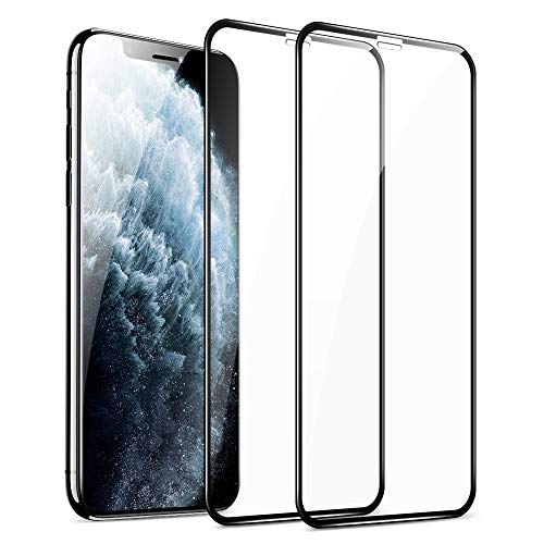 ESR 2-Pack Protector de Pantalla para iPhone 11 Pro MAX/iPhone XS MAX de Cristal Vidrio Templado Cobertura Total, Bordes curvados 3D, Marco de instalación fácil para iPhone 11 Pro MAX/XS MAX.