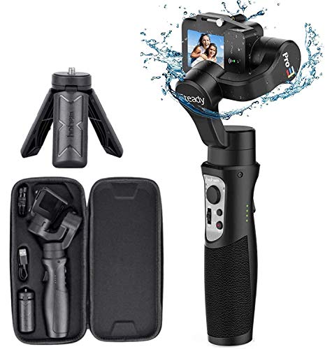 Estabilizador de gimbal alto para GoPro GoPro Pro 3 a prueba de salpicaduras, 3 ejes, estabilizador de teléfono para cámaras de acción GoPro Hero 8/7/6/5/4/3 DJI OSMO Action, GoPro Control