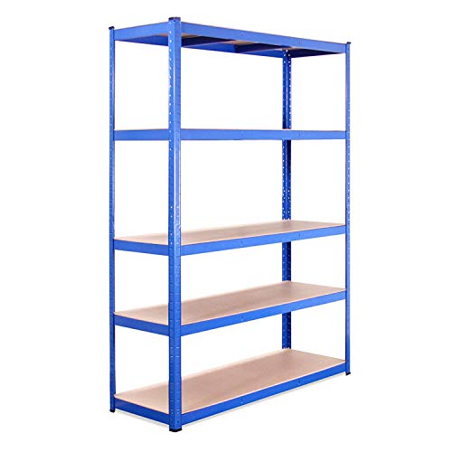 Estante de Almacenamiento para Garaje: 180 cm x 120 cm x 45 cm | Azul - 5 Estantes | 175 kg de Carga Cada balda (Capacidad para 875 kg) | Estantería para Garaje Muy Resistente - 5 Años de Garantía Estante de Almacenamiento para Garaje: 180 cm x 120 cm x 45 cm | Azul - 5 Estantes | 175 kg de Carga Cada balda (Capacidad para 875 kg) | Estantería para Garaje Muy Resistente - 5 Años de Garantía