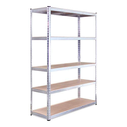Estante de Almacenamiento para Garaje: 180 cm x 120 cm x 45 cm | Galvanizado - 5 Estantes | 175 kg de Carga Cada balda (Capacidad para 875 kg) | Estantería para Garaje - 5 Años de Garantía Estante de Almacenamiento para Garaje: 180 cm x 120 cm x 45 cm | Galvanizado - 5 Estantes | 175 kg de Carga Cada balda (Capacidad para 875 kg) | Estantería para Garaje - 5 Años de Garantía