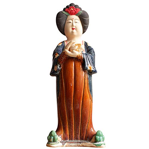 Estatua Figurilla Escultura Estatuilla,Moderno Clásico Cerámica Creativa Lady'S Maid De Cerámica China Doll Dinastía Tang Fat Girl Estatua Hermosa Mujer Figura Cabeza Retratos Figura Estatuill