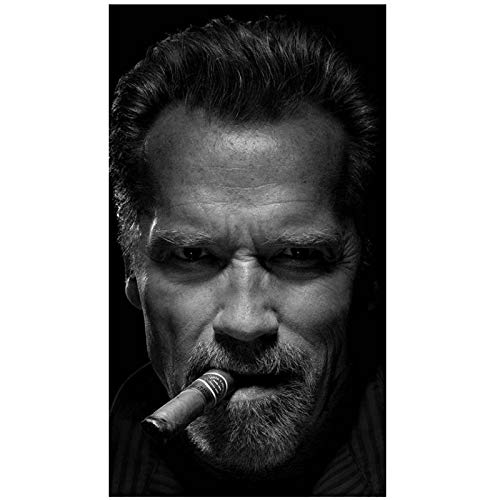 Estilo de lote Elija Arnold Schwarzenegger Smoke Cigar Movie Star Actor Art print poster Home Wall Decor Canvas Painting-50x75cm x1pcs-Sin marco