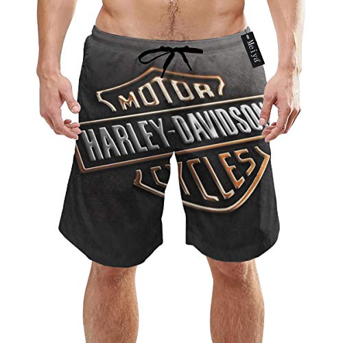 EU Har-Ley David-Son Mens Swim Trunks Summer 3D Print Graphic Casual Athletic Pantalones Cortos de natación XL