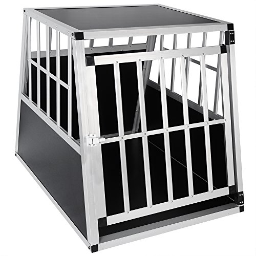 EUGAD Transportín de Aluminio para Perros Gatos Mascotas Jaula Transporte de Viaje para Mascotas Trapezoidal 1 Puerta Negro 0046HT EUGAD Transportín de Aluminio para Perros Gatos Mascotas Jaula Transporte de Viaje para Mascotas Trapezoidal 1 Puerta Negro 0046HT