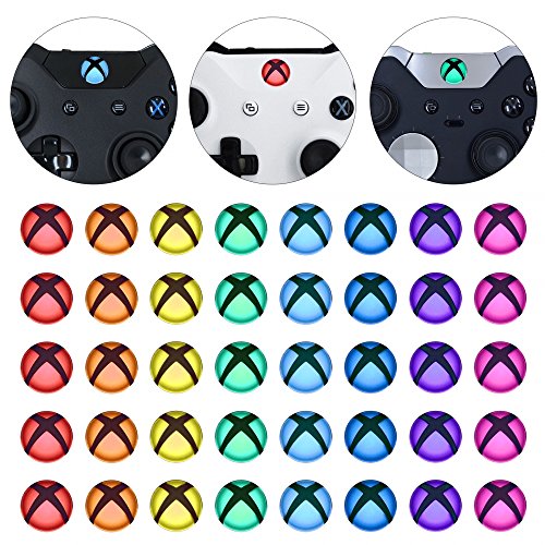 eXtremeRate 40 Piezas 8 Colores Pegatina de Botón de guía Personalizada LED Mod para Mando de Xbox One Original Xbox One S Xbox One X Xbox One Elite con Juego de Herramienta