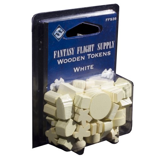 Fantasy Flight Games- Wooden Gaming Tokens: White, Color (FFS39)