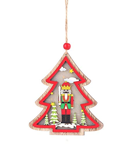 Fazeer Colgante De Decoración De Navidad, Soldado De Nuez De Madera con Lámpara Colgante Colgantes De Adorno De árbol De Navidad Colgantes para Fiesta De Vacaciones
