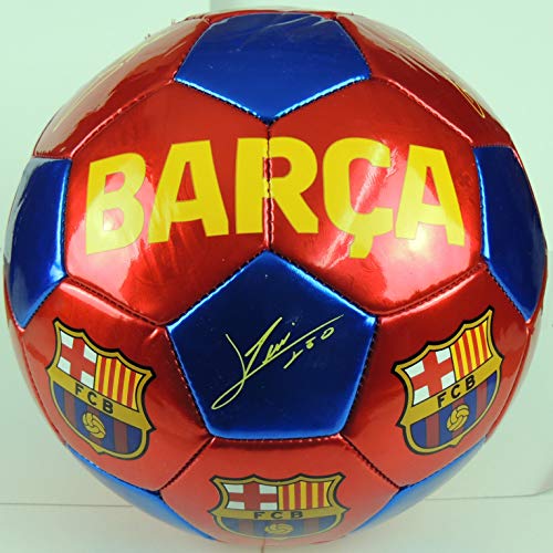 FCB FC Barcelona - Balón f.c. Barcelona con Escudo y firmas Grande Talla 5 (Accesorios Deportivos)