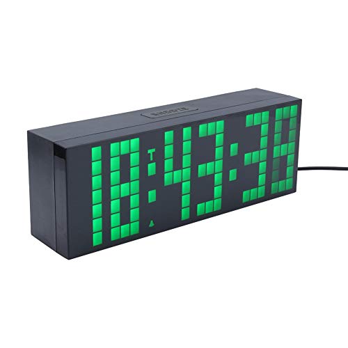 Fdit Relojes LED Digital Grande con Alarmas Despertadores Electrónicos Reloj con Controlador Remoto (Azul/Verde/Rojo) Socialme-EU (Verde)