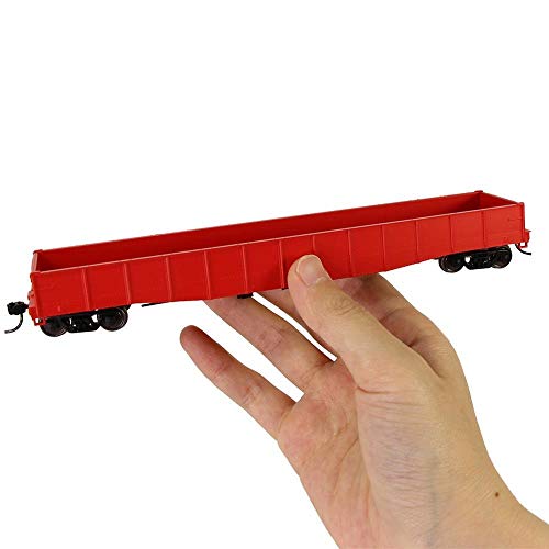 FEIFUSHIDIAN Tipo de 3 piezas escala 1:87 16.2 m coche abierto góndola rojo vagón ferroviario transportador modelo tren contenedor transporte transporte transporte de mercancías coche C8743R miniatura