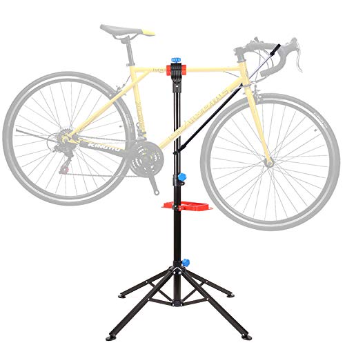 Femor Soporte de Reparación de Bicicletas, Caballete Reparación para Bicicleta con Marco Telescópico, Altura Ajustable, Portátil, Plegable, para Mantenimiento de Bicicletas, Carga Máxima 50 kg Femor Soporte de Reparación de Bicicletas, Caballete Reparación para Bicicleta con Marco Telescópico, Altura Ajustable, Portátil, Plegable, para Mantenimiento de Bicicletas, Carga Máxima 50 kg
