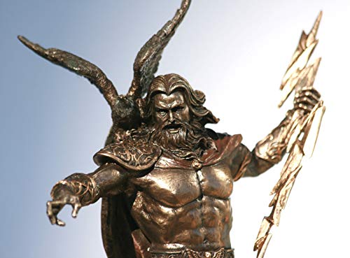 Figura decorativa con acabado de bronce, diseño de Dios Zeus Júpiter