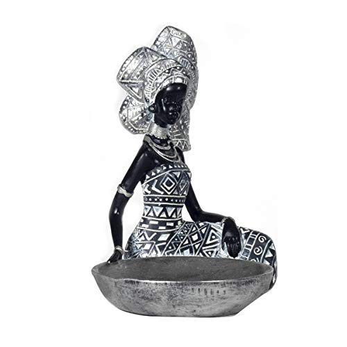 Figura Decorativa de Resina Mujer Africana con Bandeja Adornos y Esculturas. Regalos Originales. Decoración Hogar. 18 x 11 x 18 cm. Figura Decorativa de Resina Mujer Africana con Bandeja Adornos y Esculturas. Regalos Originales. Decoración Hogar. 18 x 11 x 18 cm.