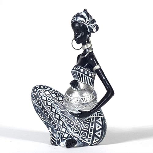 Figura Decorativa de Resina Mujer Africana Sentada con Jarrón Adornos y Esculturas. Regalos Originales. Decoración Hogar. 11 x 10 x 18 cm. Figura Decorativa de Resina Mujer Africana Sentada con Jarrón Adornos y Esculturas. Regalos Originales. Decoración Hogar. 11 x 10 x 18 cm.