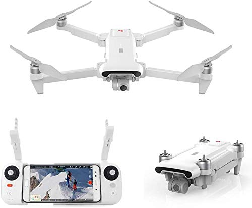 FIMI X8 SE 2020 Kit de dron de diseño plegable 8 km Alcance Cámara 4K UHD 100 Mbp Vídeo HDR 35 minutos Tiempo de vuelo FlyCam Quadcopter UAV Seguimiento GPS (White-1 Batería)