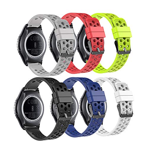 Fit-power - Correa de repuesto para reloj inteligente, de 20 mm, compatible con Samsung Gear Sport, Samsung Gear S2 Classic, Huawei Watch 2 Watch y Garmin Vivoactive 3, Correa de reloj de 20 mm -6C